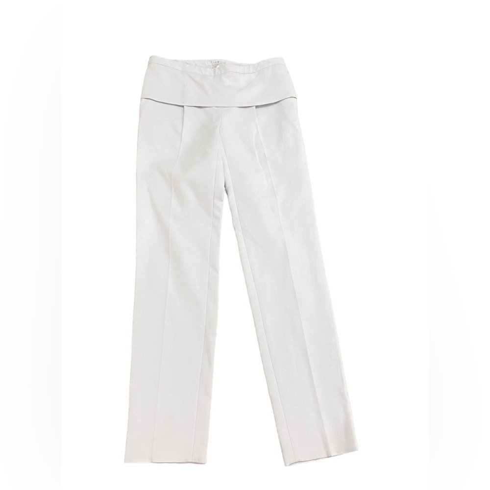 Icb New York off white straight leg cropped pant front panel side zip size 2